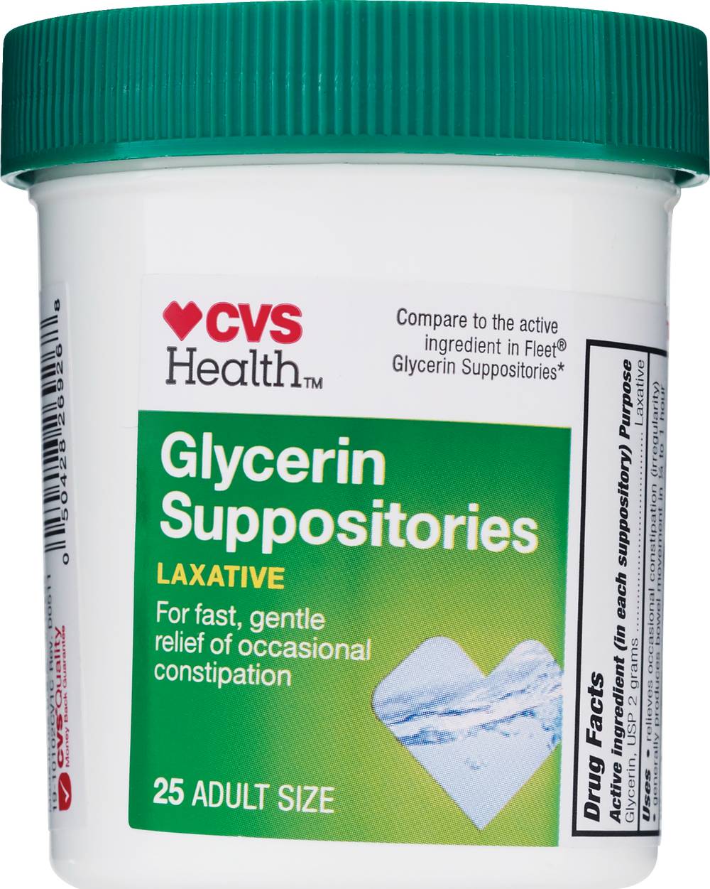 CVS Health Glycerin Suppositories Adult Size, 25 CT