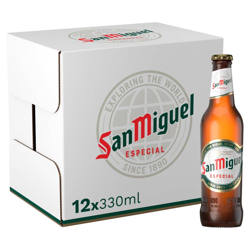San Miguel Premium Lager Beer Bottles 12x330ml