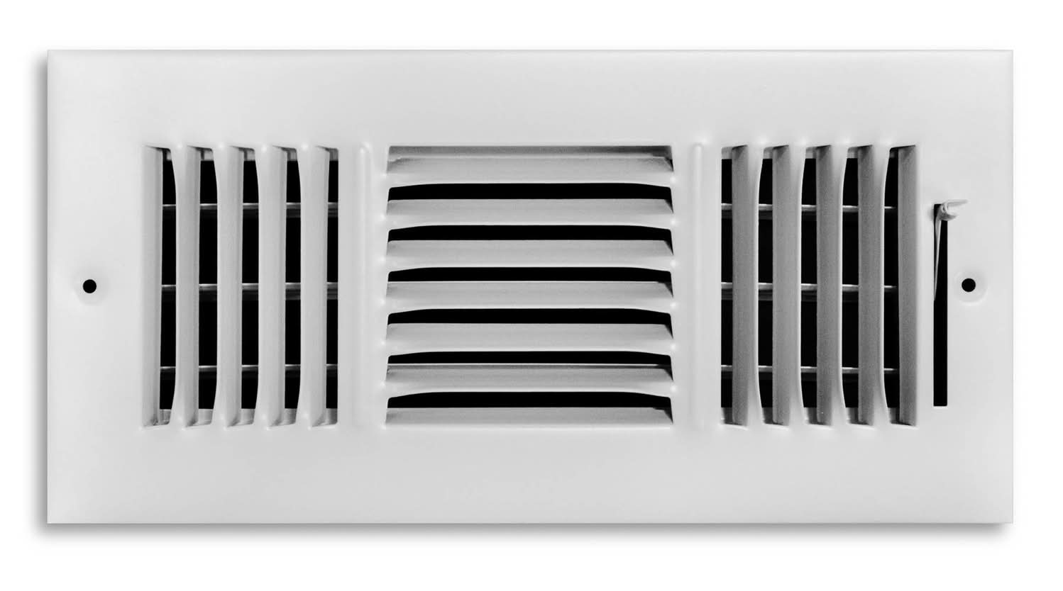 Tru Aire 6 In. H X 12 In. W 3-Way Powder Coat White Steel Wall/Ceiling Register