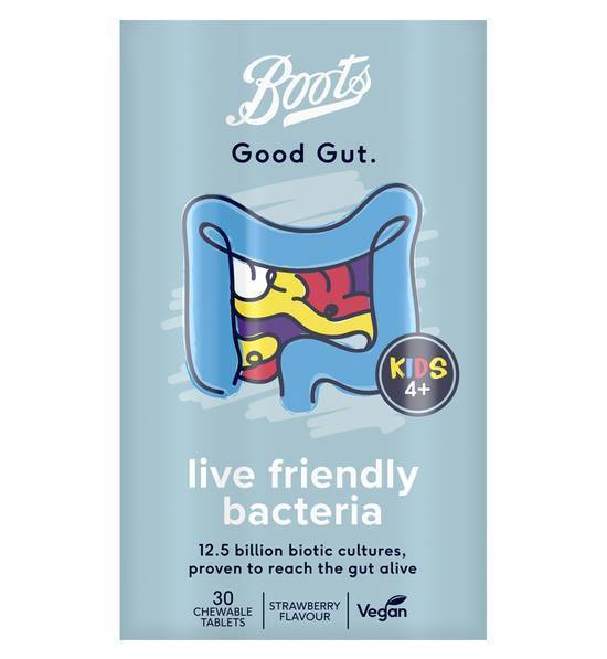 Boots Good Gut Live Friendly Bacteria Chewable Tablets (strawberry)