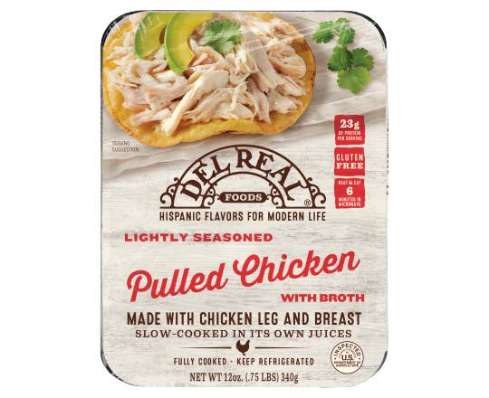 Del Real Foods Lightly Seasoned Pulled With Broth & Chicken (12 oz)