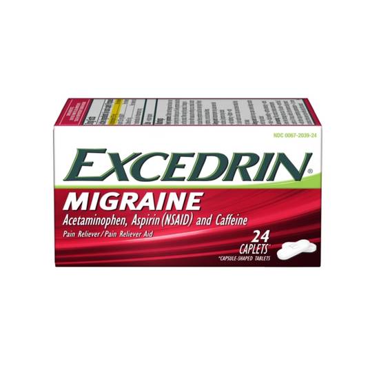 Excedrin Migraine Pain Reliever Caplets, 24 CT
