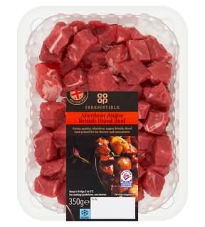 Co-op Irresistible Aberdeen Angus British Diced Beef 350g