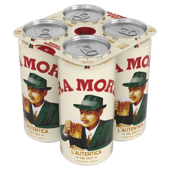 Birra Moretti Lager Beer Cans 4 X 440ml