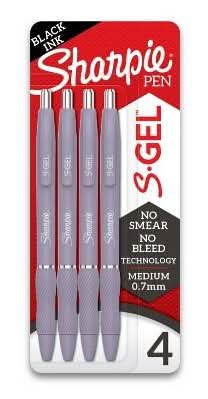 Sharpie Black Ink Gel Pens, 0.7 mm, Violet Barrel (4 ct)