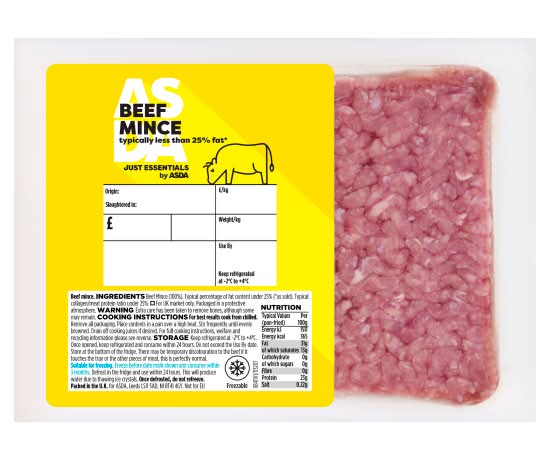 ASDA Just Essentials Beef Mince (500g)