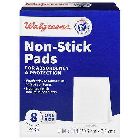 Walgreens Non-Stick Pads 8 Inch X 3 Inch (8 ct)