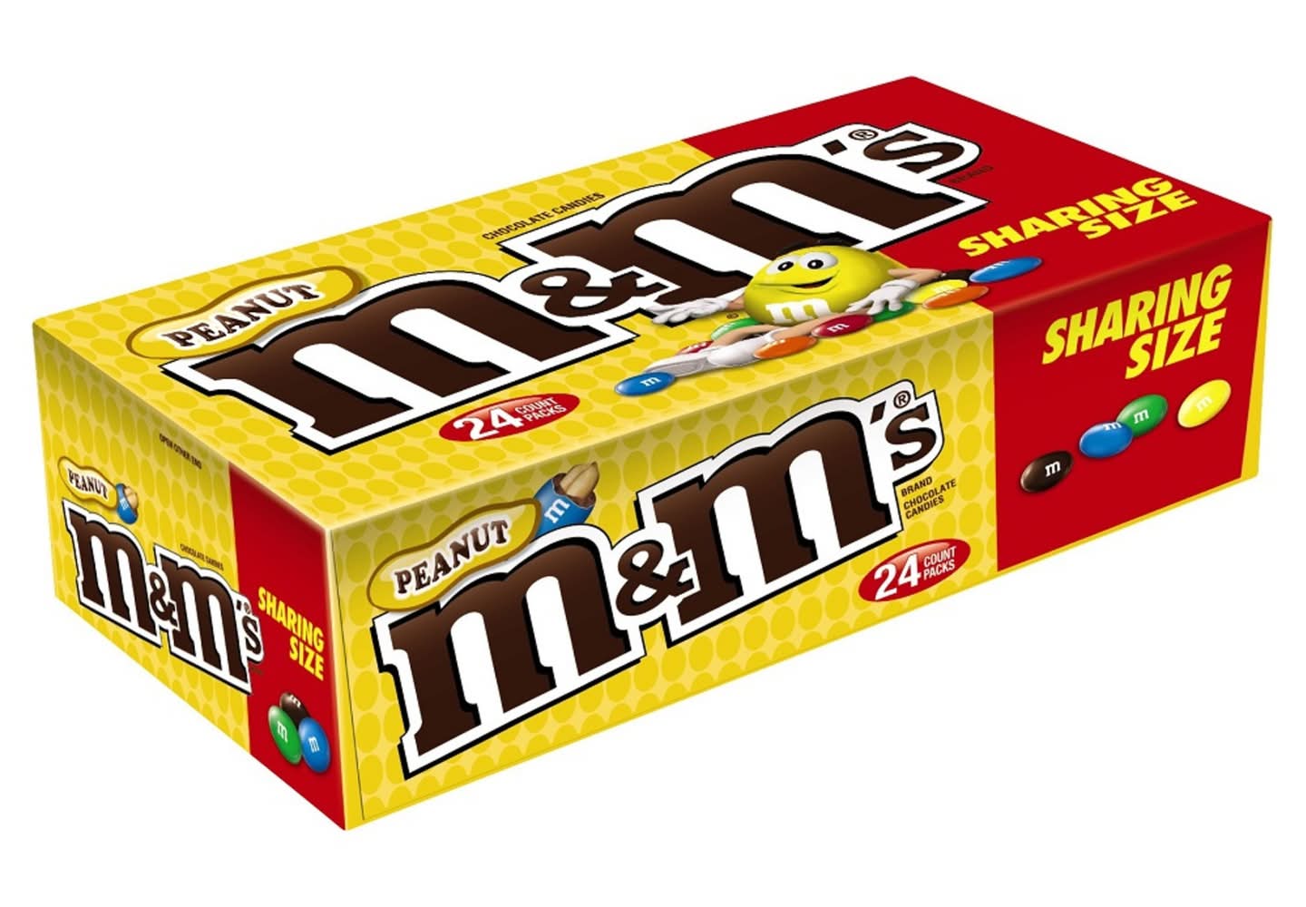 M&M's Peanut Chocolate Candy Sharing Size (3.27 oz, 24 ct)