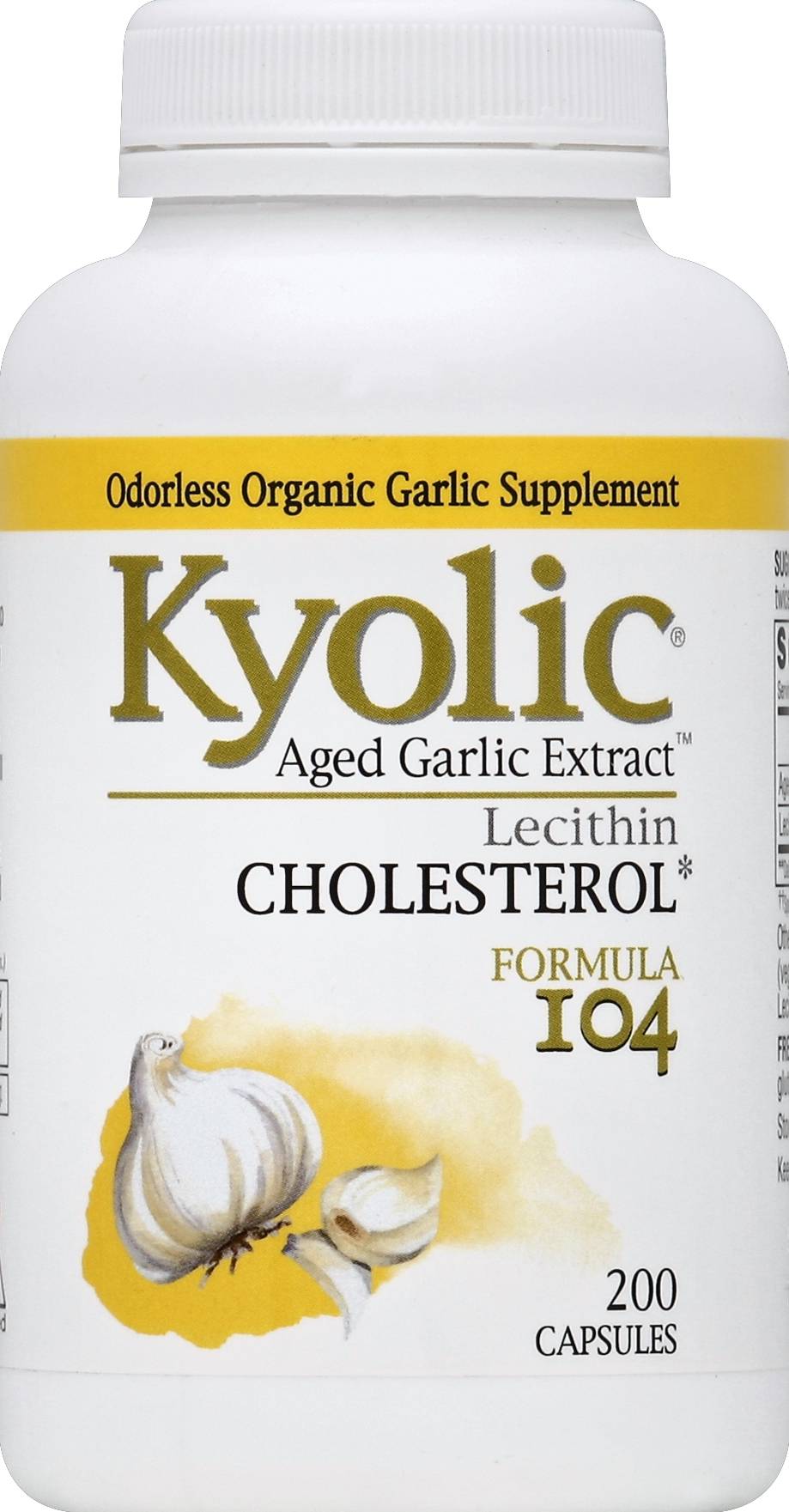 Kyolic Cholesterol Formula 104 Aged Garlic Extract Capsules (200 ct)