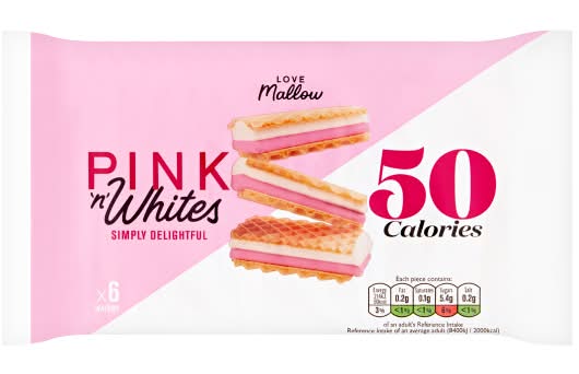 Love Mallow Pink 'N' Whites Wafers (6 pack)