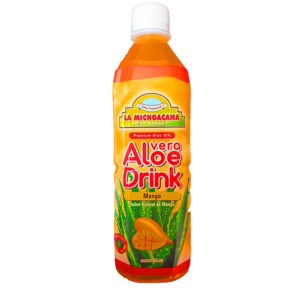 La Michoacana Meat Market Premium Aloe Vera Drink, Mango (16.91 fl oz)