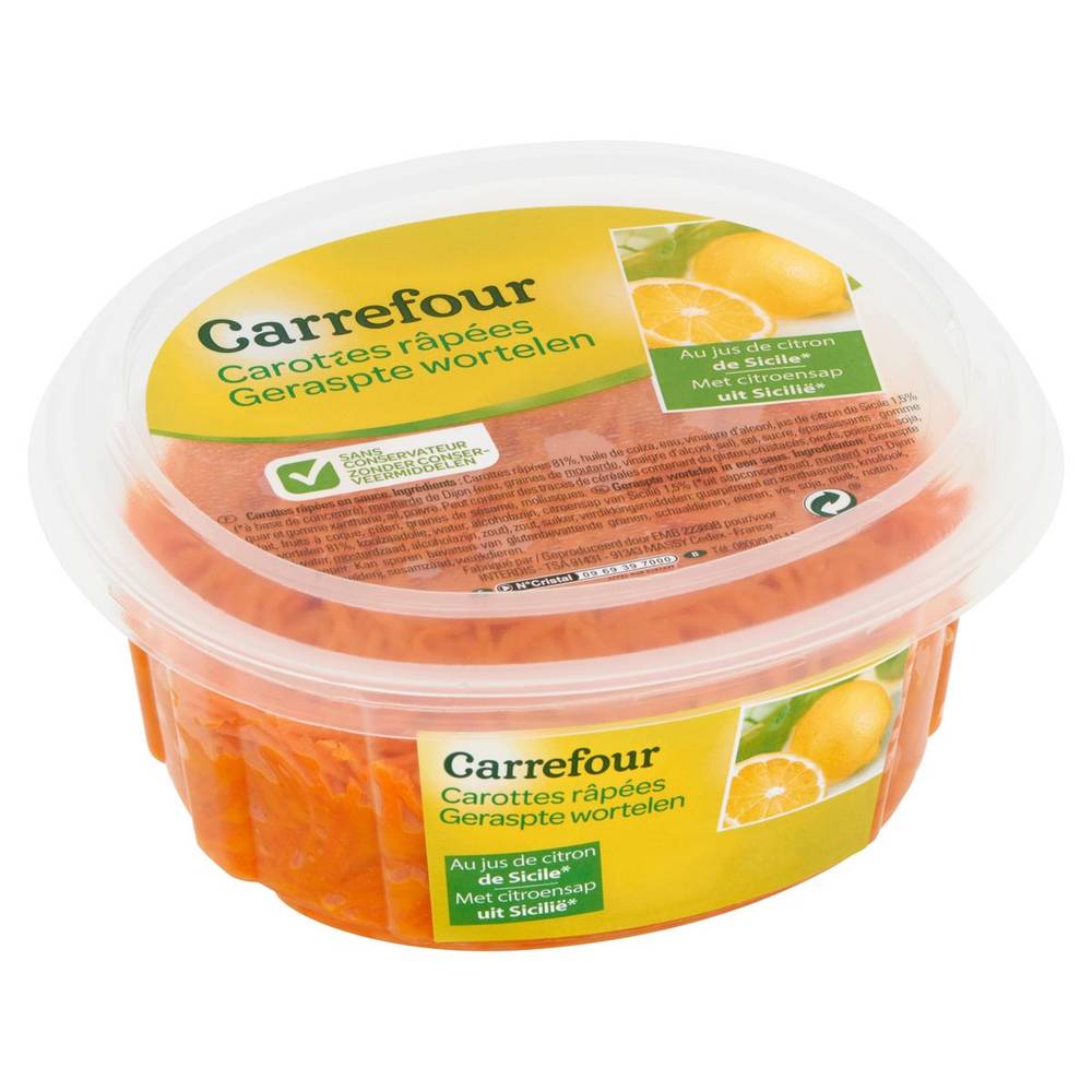 Carrefour Carottes Râpées au Jus de Citron de Sicile 300 g