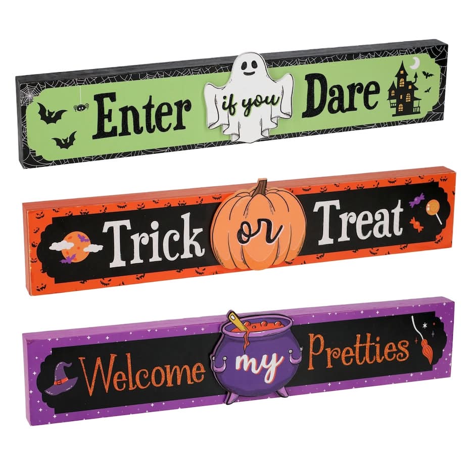 3D Halloween-themed Block Sign, Assorted Designs, 1-ct.