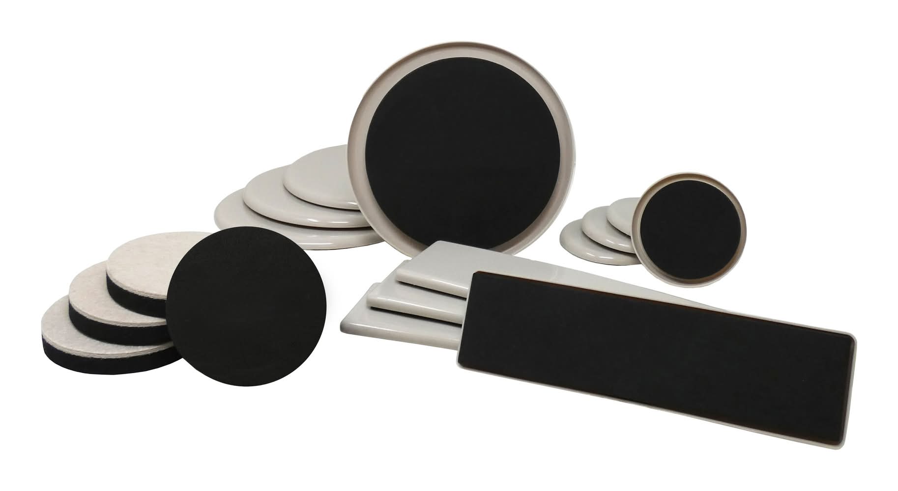 RELIABILT 16 -Pack Assorted Round and rectangle Felt and plastic Carpet and hard surface Furniture Slider