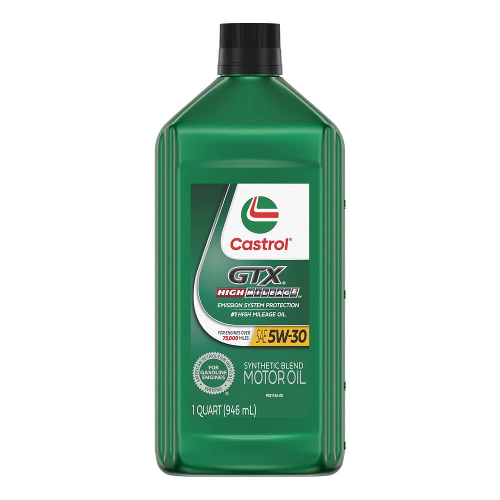 CASTROL 5W-30 High Mileage Full Synthetic Motor Oil - Quart - Improved Fuel Economy - Prevents Emission System Failure - Reduces Leaks and Engine Wear | 149D6A