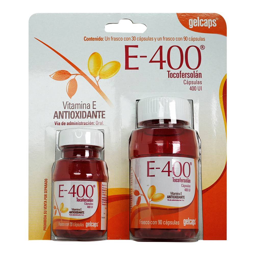 Gelcaps vitamina e-400 antioxidante tocofersolán cápsulas (2 piezas)