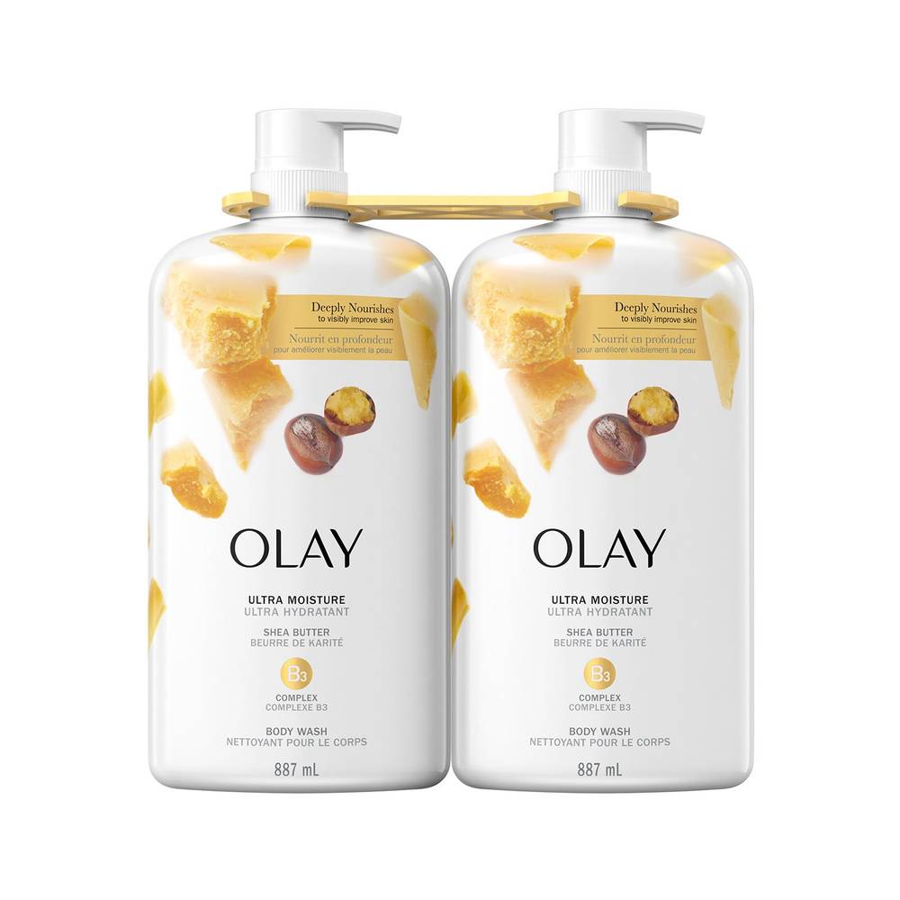 Olay Ultra Moisture Body Wash With Shea Butter, 2 X 887Ml