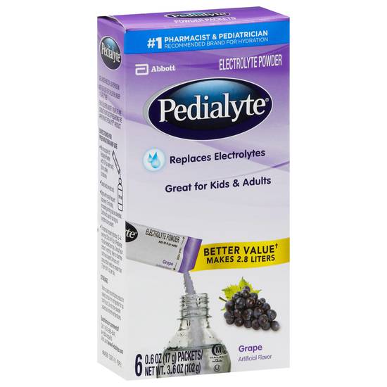 Pedialyte Grape Electrolyte Powder (6 ct , 0.6 oz)