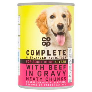 Co-op Meaty Chunks In Gravy With Beef + 1 Year 400G (Co-op Member Price £0.90 *T&Cs apply)