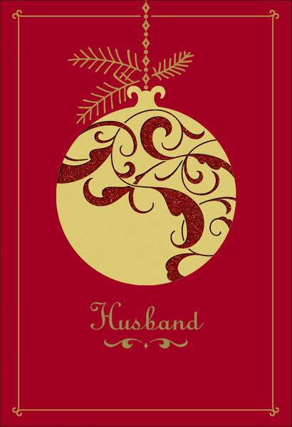 Hallmark Christmas Laser Sparkle Orn Husband Gretting Card