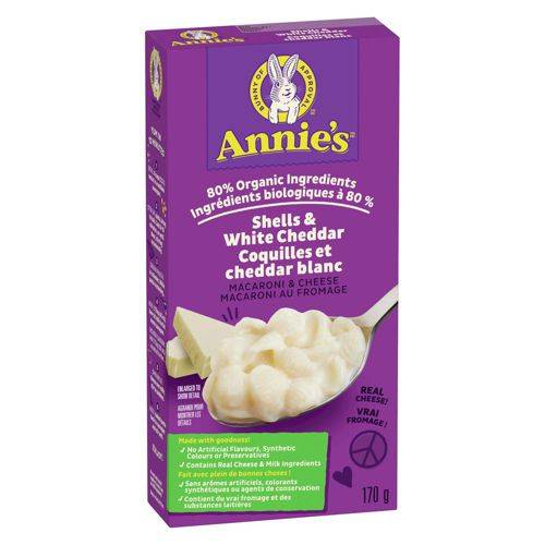 Annie's coquilles et cheddar blanc - shells & white cheddar (170 g)