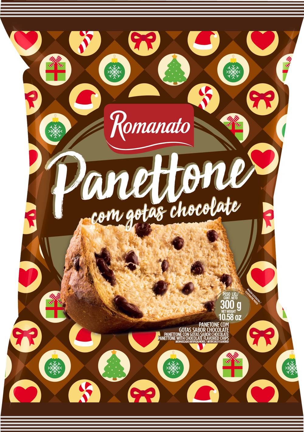 Romanato panettone com gotas de chocolate (300 g)