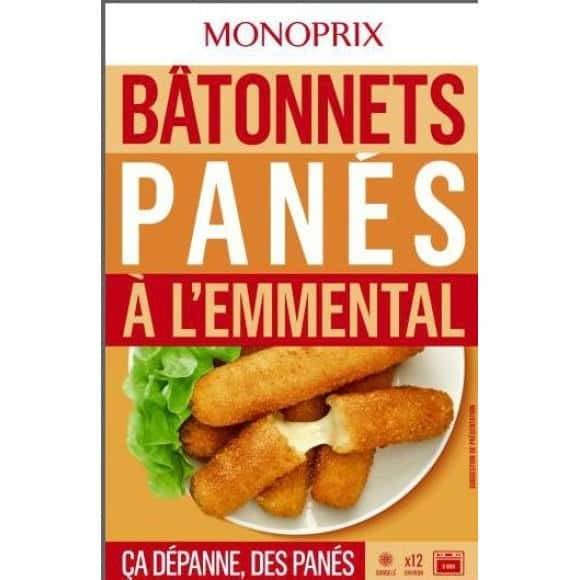 Monoprix Bâtonnets Panés À L'Emmental La Boîte De 12 - 240 G