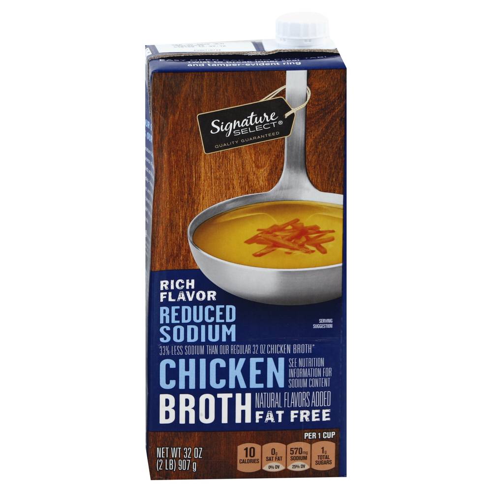 Signature Select Reduced Sodium & Fat Free Chicken Broth