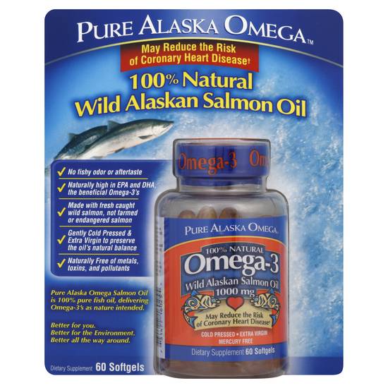 Pure Alaska Omega Wild Alaskan Salmon Oil 1000mg Softgels