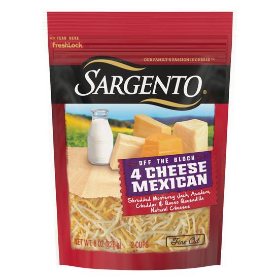 Sargento Natural Shredded Fine Cut 4 Cheese Mexican Blend 8oz