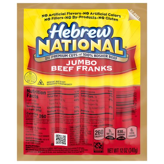 Hebrew National Jumbo Beef Franks (12 oz)