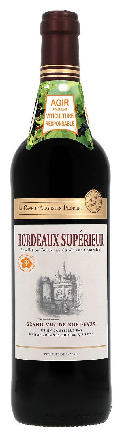 La Cave d'Augustin Florent - Vin rouge bordeaux supérieur (750ml)