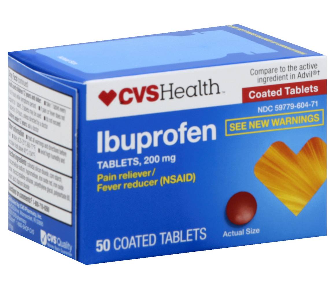 CVS Health Ibuprofen 200 mg Coated Tablets (50 ct)