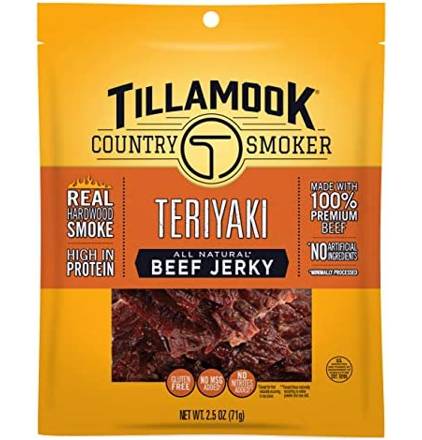Tillamook Country Smoker Real Hardwood Smoked Teriyaki Jerkey 2oz Count