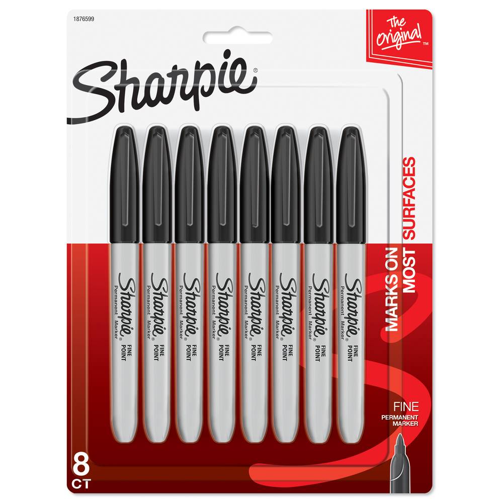 Sharpie Permanent Marker Pens Fine Point (8 pack)
