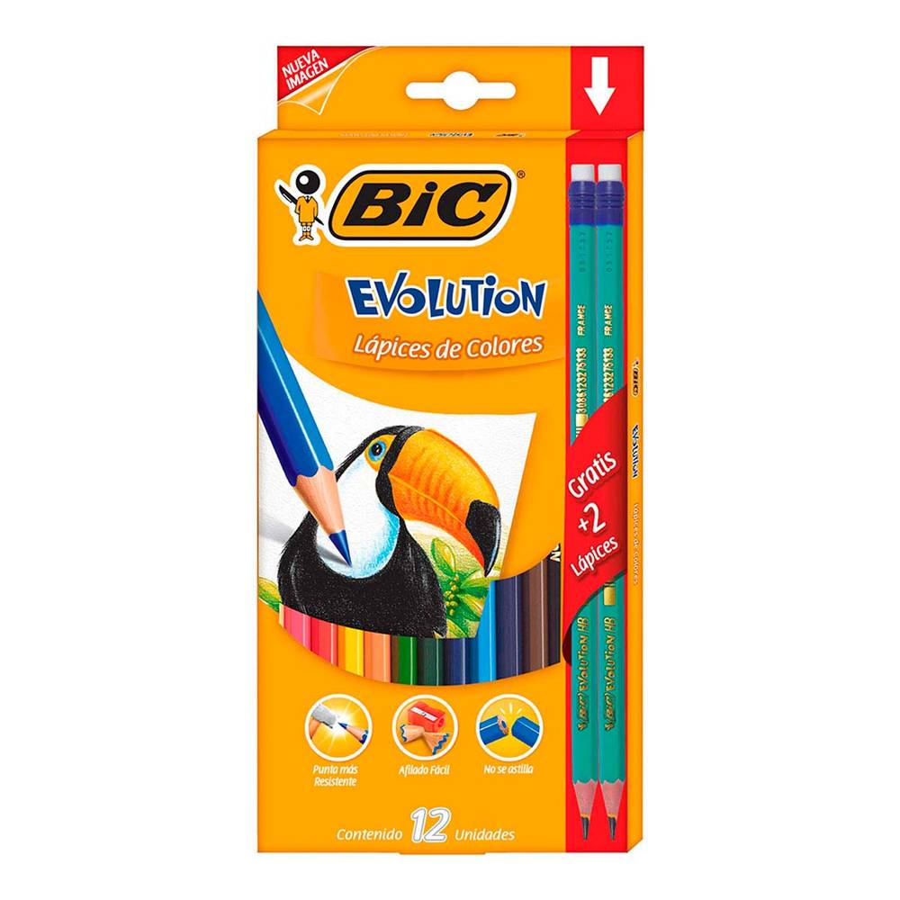 BiC · Lápices de colores hexagonales evolution