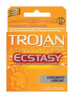 Trojan Ecstasy Ultra Smooth Lubricated Condoms 3 CT