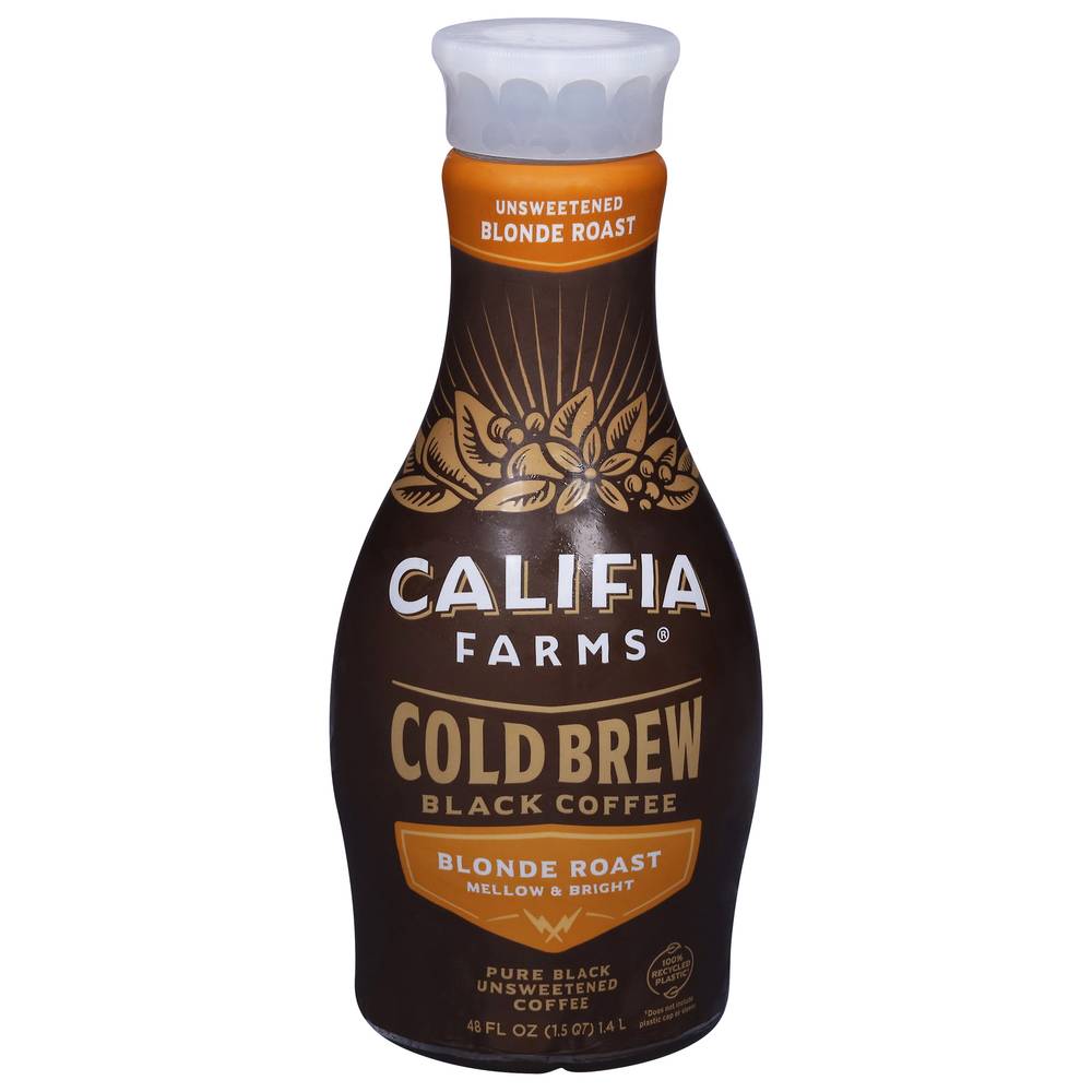 Califia Farms Black Blonde Roast Cold Brew Coffee (48 fl oz)