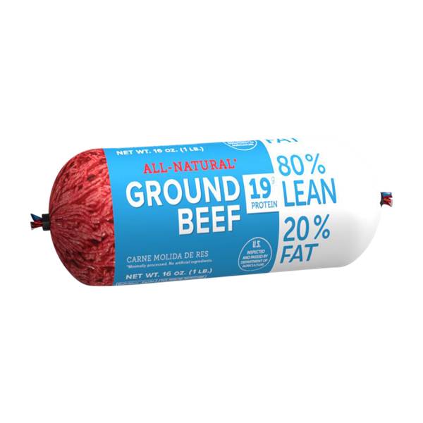 Tyson All Natural Ground Beef 80% Lean 20% Fat Roll
