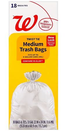 Walgreens Twist Tie Garbage Bags, 22"X24" (18 ct)
