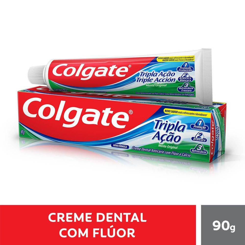 Colgate creme dental tripla ação sabor menta original (90 g)