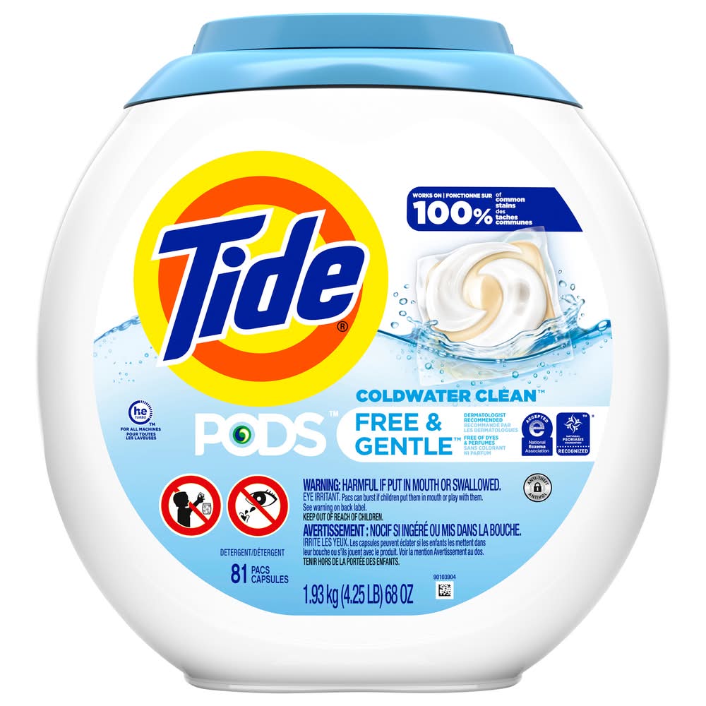 Tide Free & Gentle Detergent Pods (4.25 lbs, 81 ct)