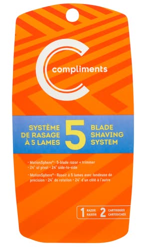 Compliments Rasoir Pour Homme 5 Lames Système 1 Un / Compliments Men's Razor Five Blade System 1 Pack