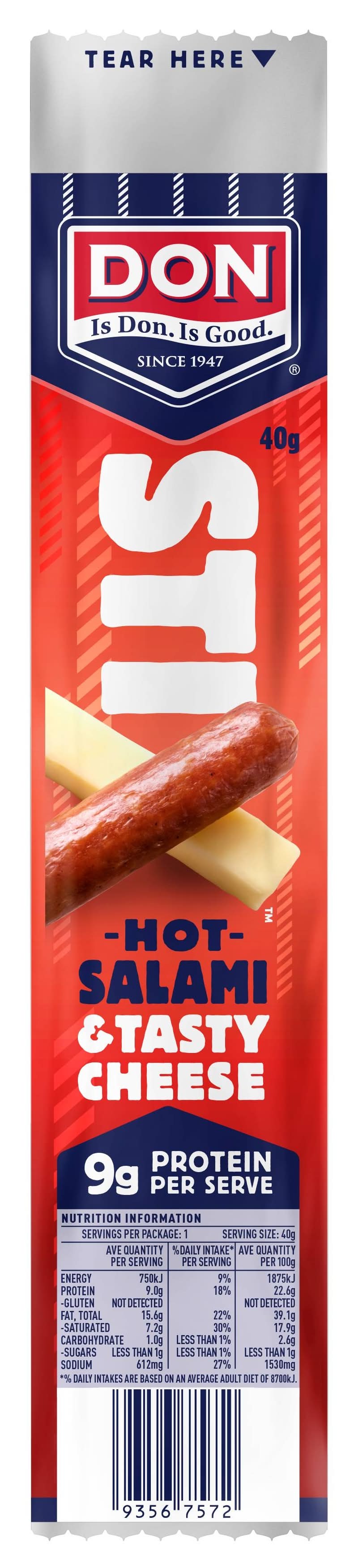 Don Hot Salami & Tasty Cheese Stix 40g