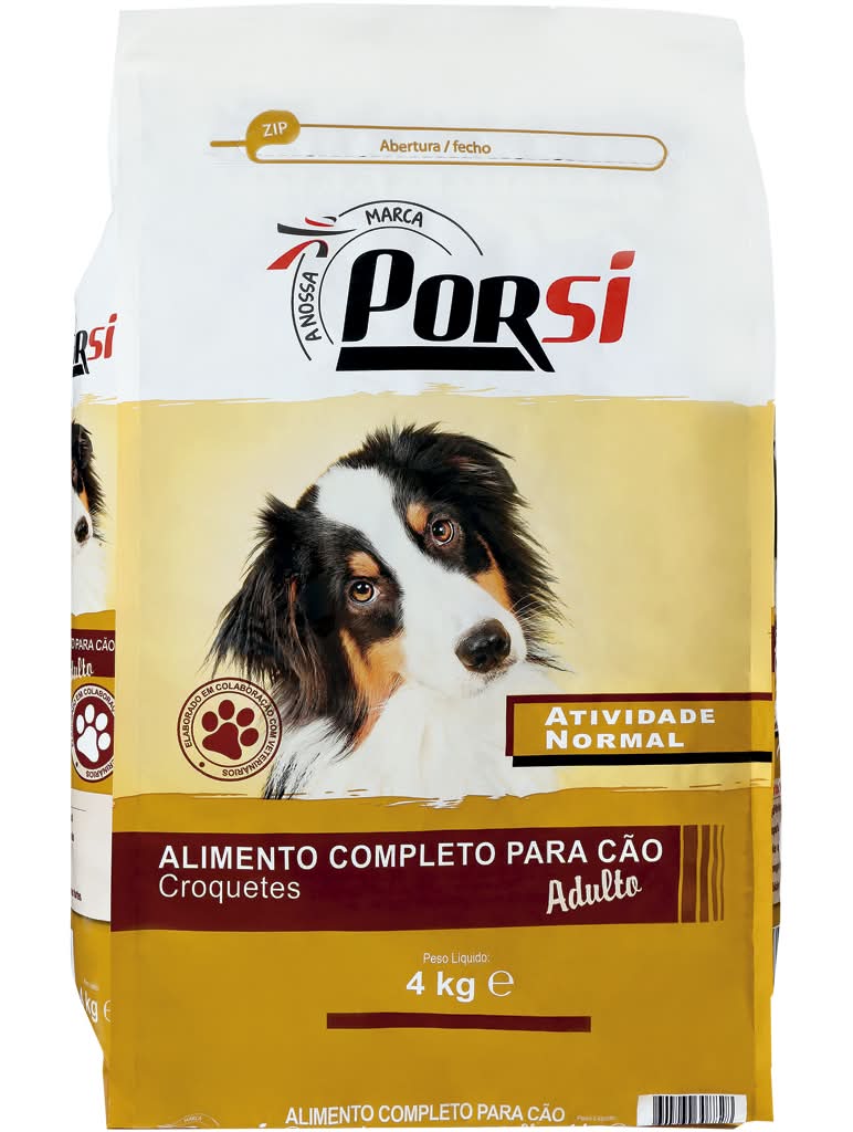 PorSi - Ração seca para cão adulto atividade normal, embalagem de 4 kg