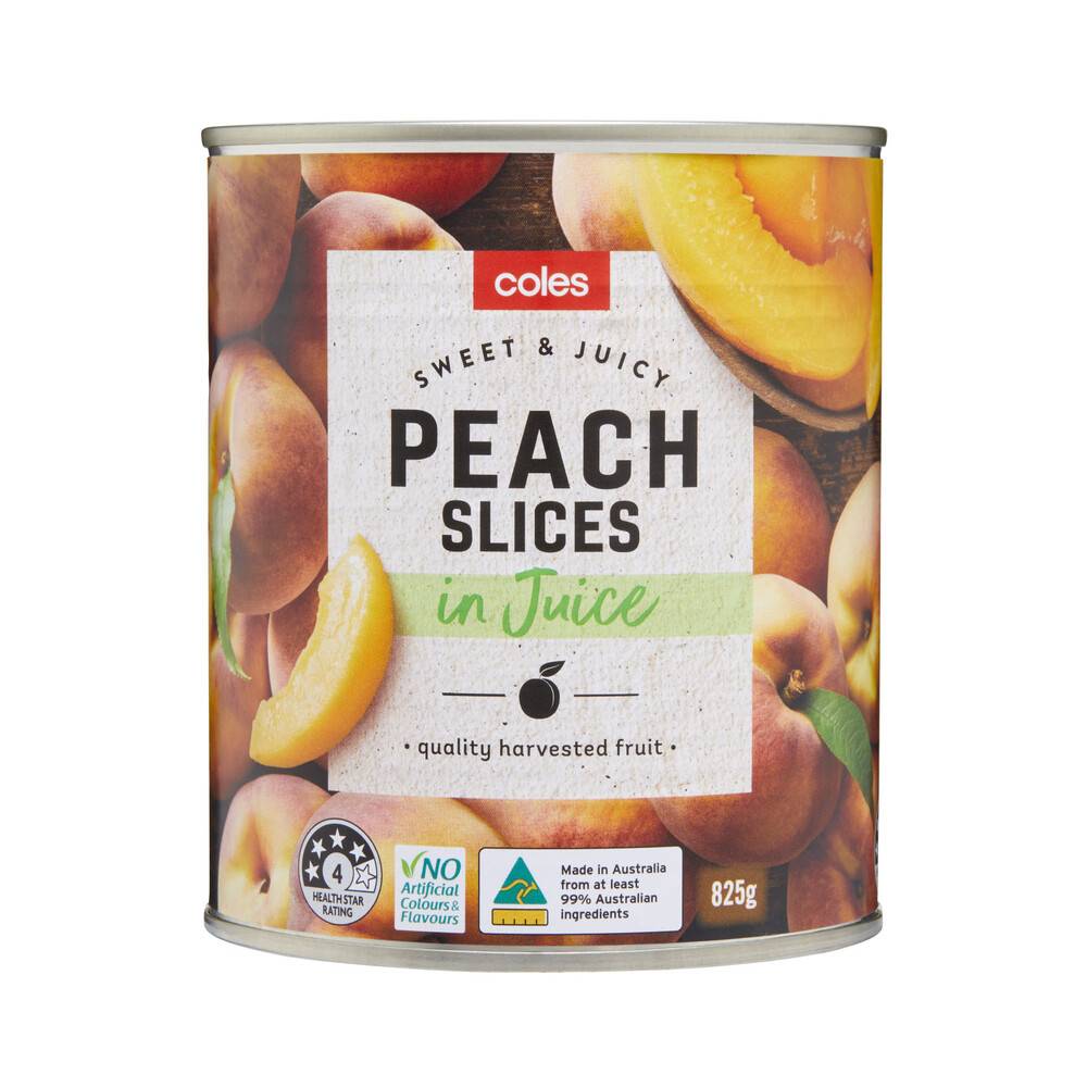 Coles Australian Peach Slices in Juice 825g