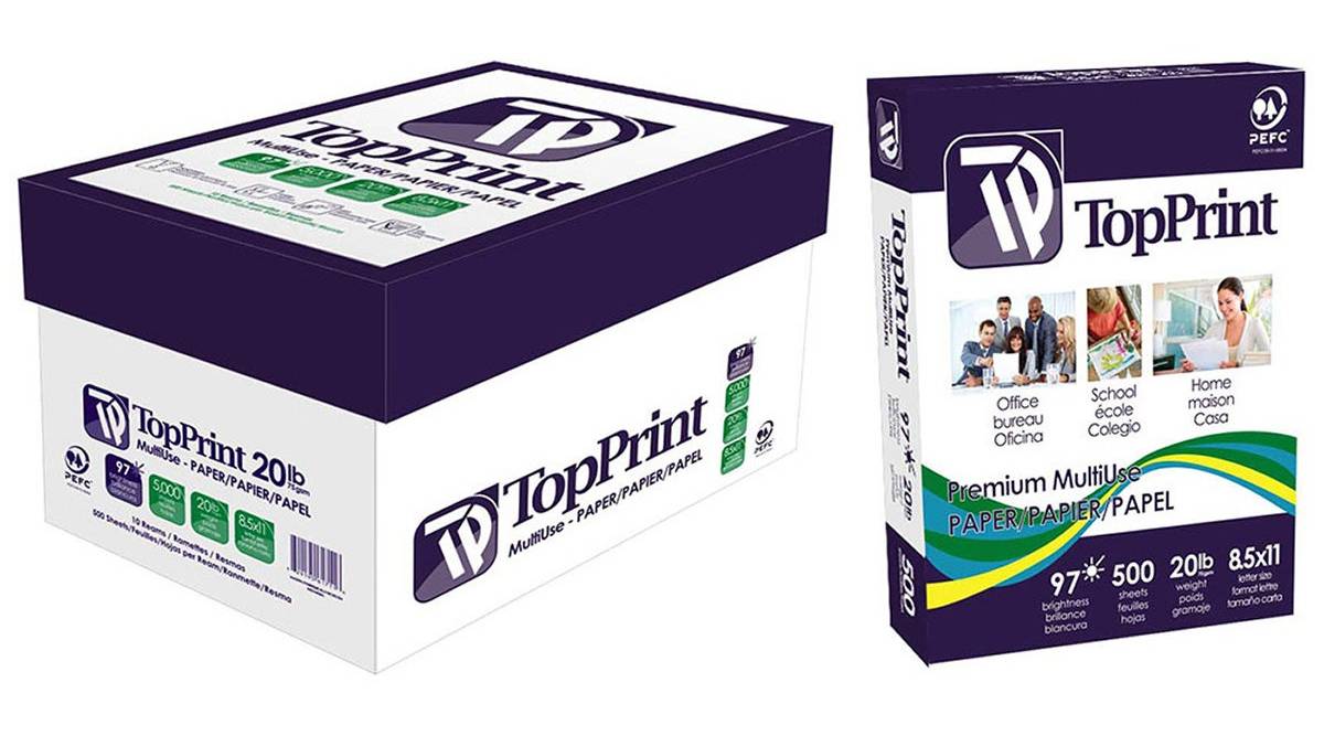 Papier D’Impression Multiusage De Première Qualité De Format Lettre,  8,5 Po X 11 Po, À Degré De / Premium Multi-Use Top Print Paper, Letter, 8.5 In. X 11 In., 97 Bright, 20 Lb.