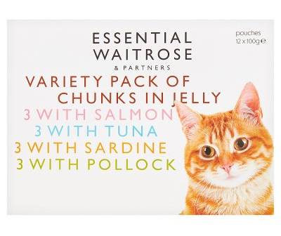 Essential Waitrose & Partners Variety pack Of Chunks in Jelly Cat Food (12 pack)