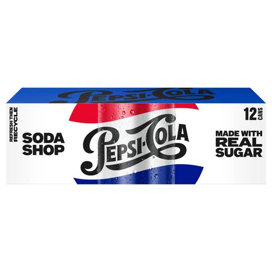 Pepsi Real Sugar Cola Soda (12 ct, 12 fl oz)