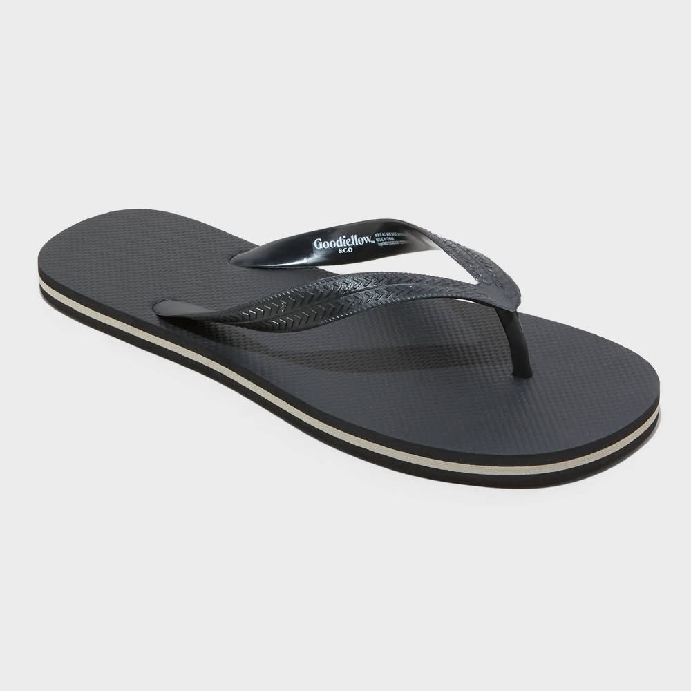 Goodfellow & Co. Brent Flip Flop Sandals, Men, XL, Black